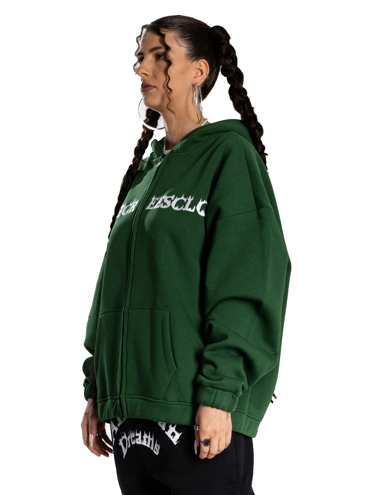 ZIP HOODIE DARK GREEN